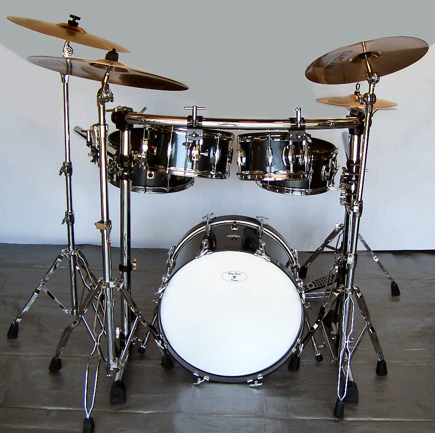 Carbon Fiber Wrap Blastech Drum Set with Rack